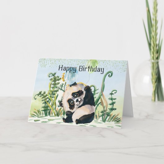 Panda Kind Happy Birthday Kaart (Voorkant)