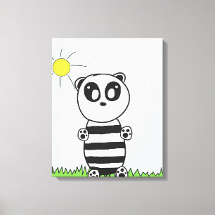 Panda Kinderen Canvas Afdruk