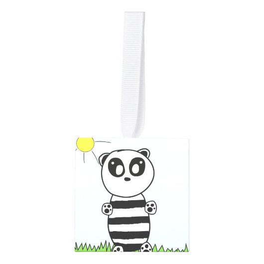 Panda Kinderen Kubus Ornament (Voorkant)