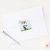 Panda Kinderen Vierkante Sticker (Envelop)