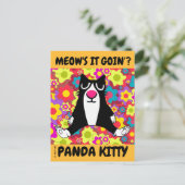 PANDA KITTY CAT-VERGADERING ALS EEN PERSOON-BRIEFK BRIEFKAART (Staand voorkant)