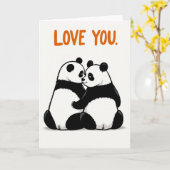 Panda Knuffel Liefde Kaart (Gele Bloem)