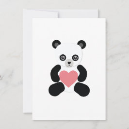 Panda-knuffel met hartkaart feestdagenkaart