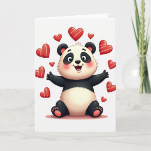 Panda Knuffels En Hartjes Kaart