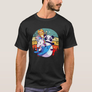 Panda Koala Eenhoorn Grappige Vintage Alien Gangst T-shirt