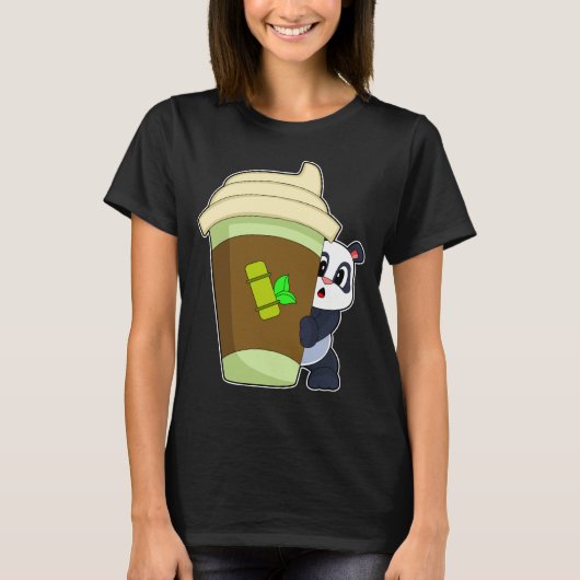 Panda Koffie om te gaan T-shirt (Voorkant)