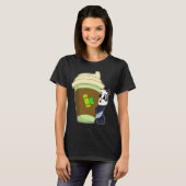 Panda Koffie om te gaan T-shirt (Voorkant volledig)