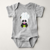 Panda koken, Panda bakken, Panda met Donut Romper (Voorkant)