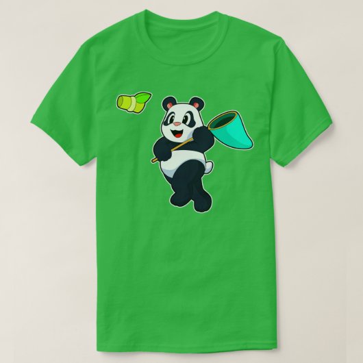 Panda Landing net Bamboe T-shirt (Design voorkant)