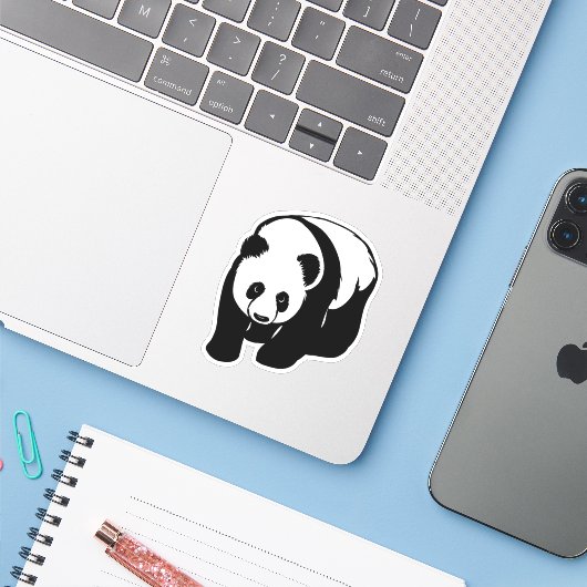 Panda Laptop Sticker (Laptop met iPhone)