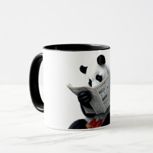 Panda leest de krant mok