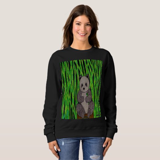 Panda (levendig) - Dames Sweatshirt (Voorkant volledig)