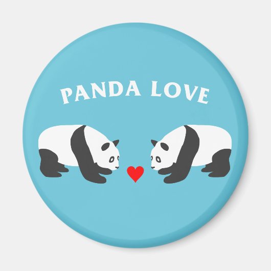 Panda Liefde (Blauw) Magneet (Voorkant)