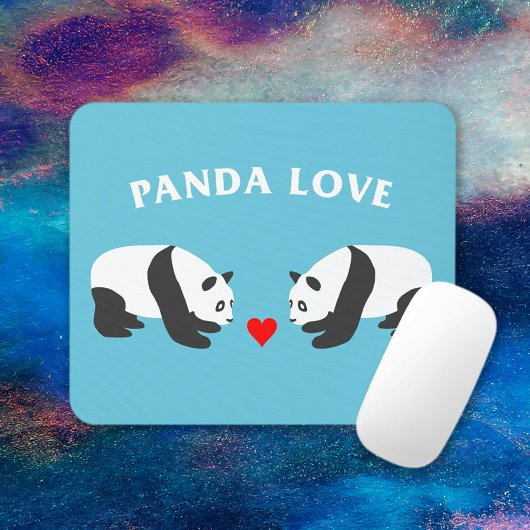 Panda Liefde (Blauw) Muismat
