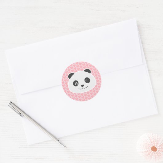 Panda-liefde Ronde Sticker (Envelop)