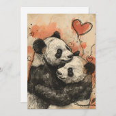 Panda Liefde Valentijnsdag Feestdagenkaart (Voorkant / Achterkant)