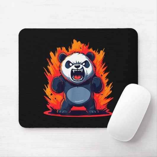 Panda Looking Angry Graphic Funny Panda Kawaii Muismat (Met muis)