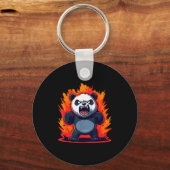 Panda Looking Angry Graphic Funny Panda Kawaii  Sleutelhanger (Voorkant)