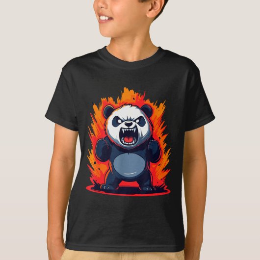 Panda Looking Angry Graphic Funny Panda Kawaii T-shirt (Voorkant)