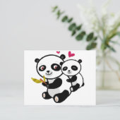 Panda Love <3 Briefkaart (Staand voorkant)