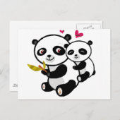 Panda Love <3 Briefkaart (Voorkant / Achterkant)