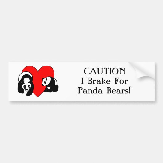 Panda Love Bumpersticker (Voorkant)