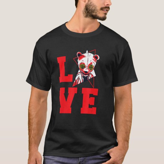 Panda Love Cute Pandas Animal  Bamboo T-shirt (Voorkant)