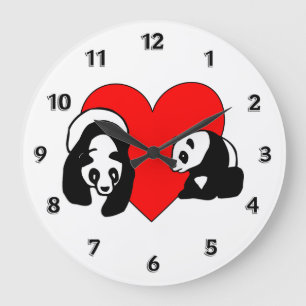 Panda Love Grote Klok