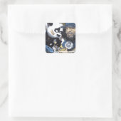 Panda Love Vierkante Sticker (Tas)