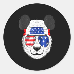 Panda Lover Amerikaanse Panda heeft bril Ronde Sticker