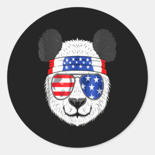 Panda Lover   Amerikaanse Panda heeft bril Ronde Sticker