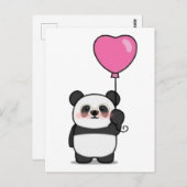 Panda Lover / Carte postale de la Saint-Valentin (Devant / Derrière)