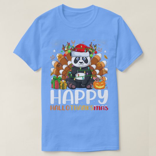 Panda Lover Halloween Happy Kerstmis T-shirt (Design voorkant)