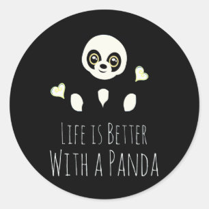 Panda Lover Het leven is beter met een pandemie Ronde Sticker