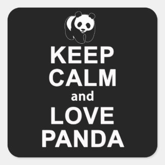 Panda Lover | Kepp Calm and Love Panda Vierkante Sticker