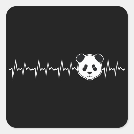 Panda Lover Vierkante Sticker (Voorkant)