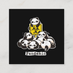 Panda Lovers   Cute Panda Funny Pandemic Vierkante Visitekaartje