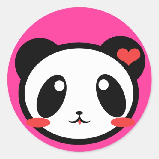 Panda Luv! Ronde Sticker (Voorkant)