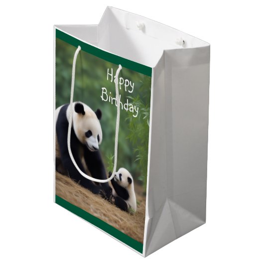 Panda Mama et sac cadeau bébé (Devant Angle)