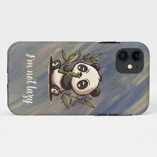 Panda mangeant coque iphone de bambou (Dos (Horizontal))