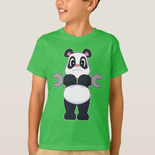 Panda Mechanic Wrench T-shirt