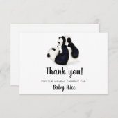 Panda merci pour votre carte cadeau bébé (Devant / Derrière)