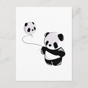 Panda met ballon briefkaart