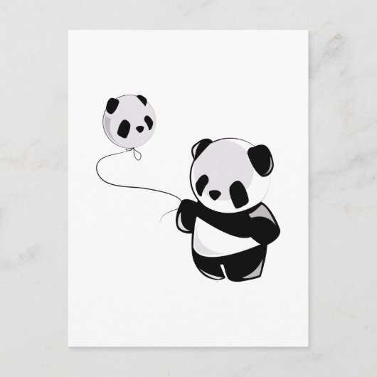 Panda met ballon briefkaart (Voorkant)