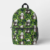 Panda met Bamboe Waterverf Patroon Bedrukte Rugzak (Voorkant)