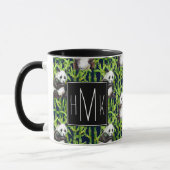 Panda met Bamboe Waterverf Patroon | Monogram Mok (Links)