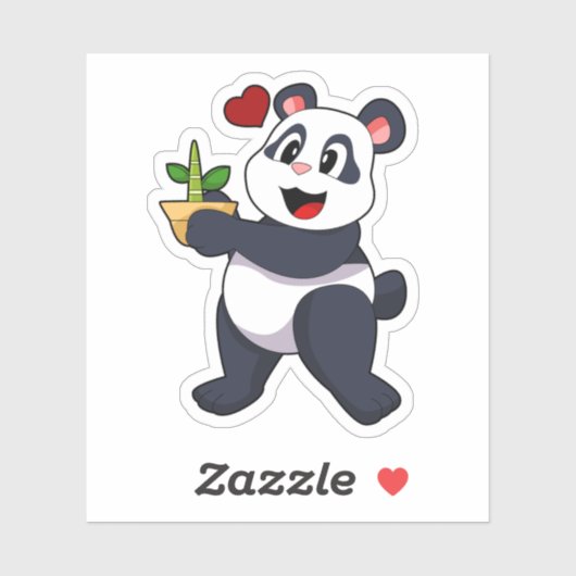 Panda met Bamboevloer Sticker (Vel)