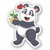 Panda met Bamboevloer Sticker (Voorkant)