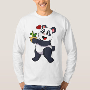 Panda met Bamboevloer T-shirt