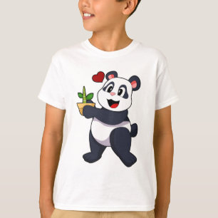 Panda met Bamboevloer T-shirt